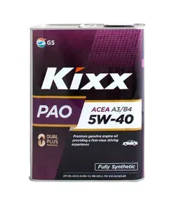 Kixx PAO A3/B4 (4л) 5W-40 Масло моторное, Синтетическое, 4.0101010 л