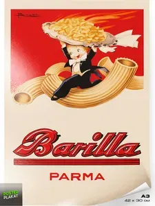 Постер на кухню винтажный, рекламный плакат Barilla, ретро постер на стену для интерьера, А3 (420х297 мм), ПП