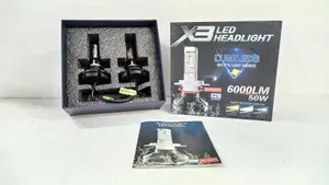 Светодиодные лампы автомобильные X3 H3 Led Headlight 50W 6000Lm (комплект-2 шт.), арт: SAV1142-4SM