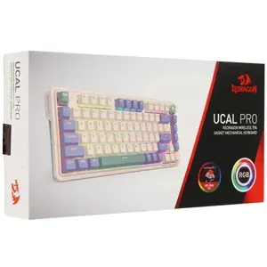 Redragon Игровая клавиатура беспроводная Ucal Pro 72087, (Redragon RED), Русская раскладка, бежевый, зеленый