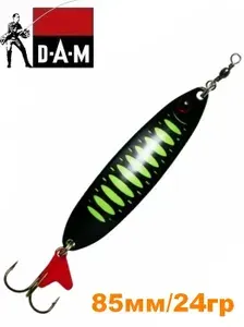 Блесна Колеблющаяся DAM Effzett Slim Standart 85мм/24гр, цвет Fluo Green/Black UV