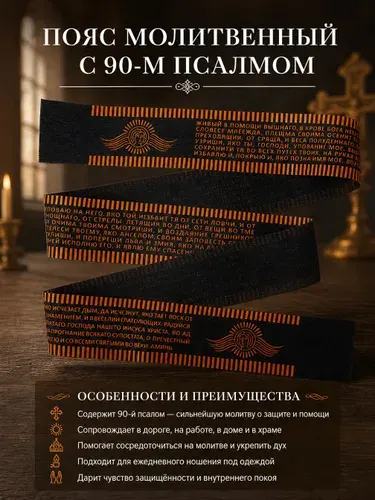Псалом 90 Пояс с Молитвой Живый в помощи, сильная молитва от напастей бесов колдовства Господу Богу, освященная в храме.