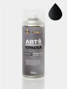Краска TAGAZ, код D01, BLACK Черный, автомобильная эмаль FixPaint Spray в аэрозольном баллончике 520 мл