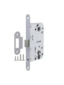 Замок дверной межкомнатный под цилиндр пластиковый язычок Fuaro PLASTP85C-5 SSC сатинированный хром