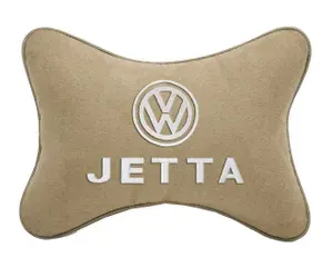 Подушка на подголовник автомобильная бежевая алькантара VOLKSWAGEN JETTA