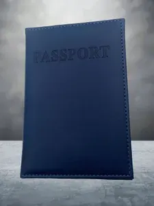 Обложка на паспорт мужская женская, чехол для паспорта и документов, экокожа soft-touch, Синий