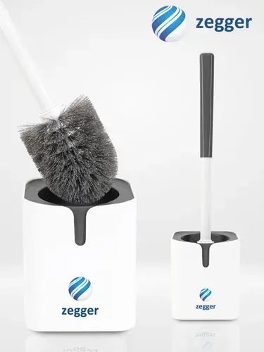 Zegger Ершик для унитаза с подставкой напольный настенный нейлоновый туалетный с щетиной