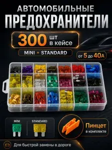 Набор автомобильных предохранителей 300 шт. универсальный комплект для авто
