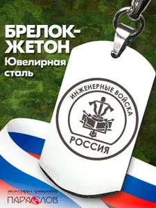 Брелок для ключей "Инженерные войска" Россия / Металлическая подвеска в автомобиль с лазерной гравировкой на сумку, рюкзак / Аксессуары в подарок мужчине