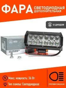 Автоэлектрика Фара автомобильная, 1 шт., арт. АЕ36RT-12LED-РС