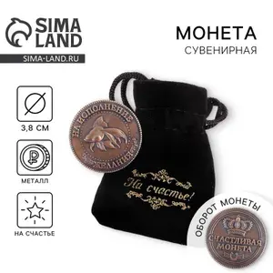 Монета сувенирная в бархатном мешке "Исполнение желаний" подарок на удачу