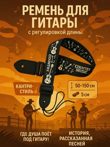 Meltbox Ремень для гитары Кантри Country Music