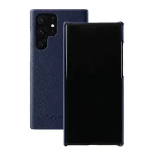 Кожаный чехол накладка Melkco для Samsung Galaxy S22 Ultra - Snap Cover, сиреневый