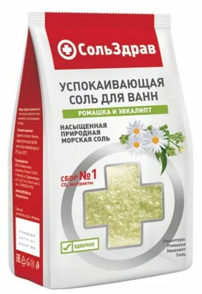Соль для ванн Fito Косметик успокаивающая, ромашка и эвкалипт, 800 г