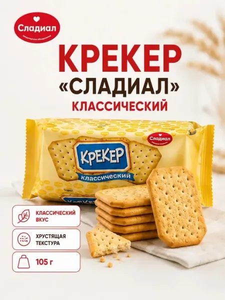 Крекер Сладиал классический 105г Кондитерский Дом Слада