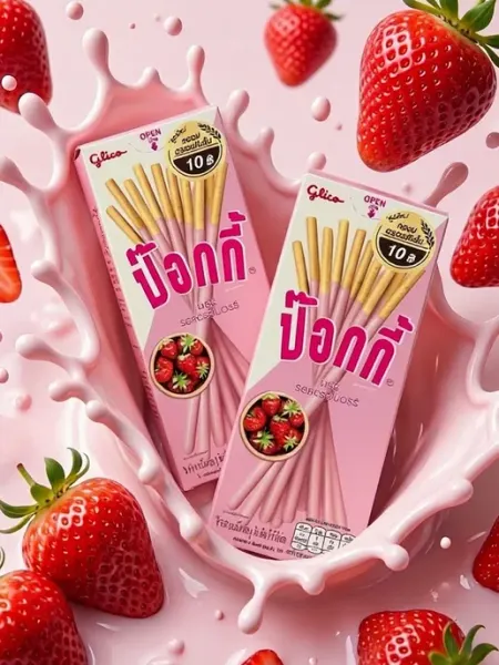 Печенье в сливочно - клубничной глазури, 2 шт. по 21 г Pocky