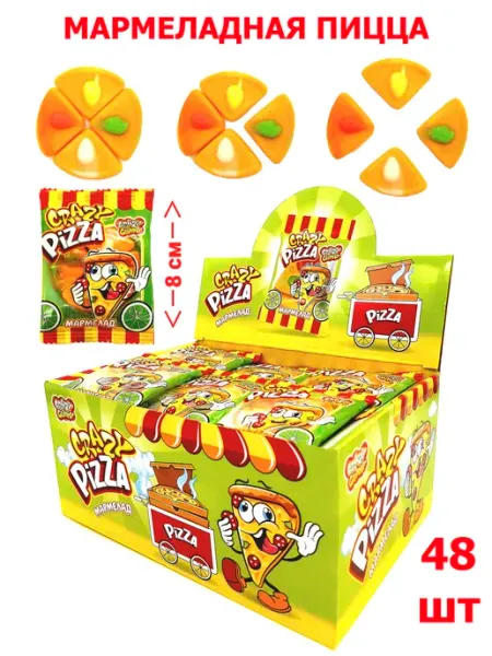 Канди клаб Мармелад CRAZY PIZZA ассорти 48шт