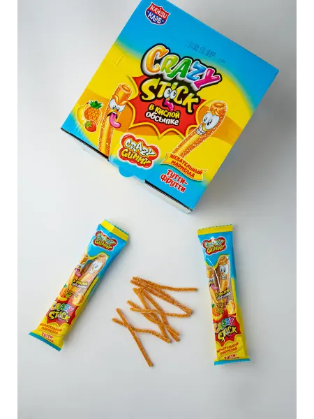 Канди клаб Мармелад ленточками Crazy Stick Тутти-Фрутти 24шт