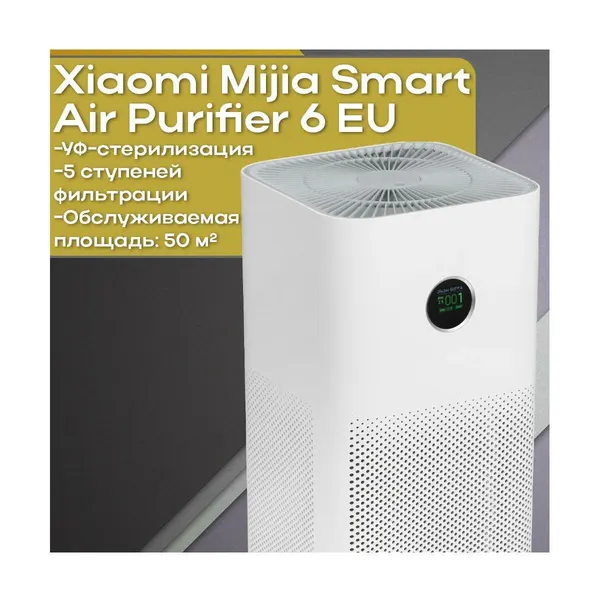 Напольный очиститель воздуха Сяоми Mijia Smart Air Purifier (6EU) (B10057CO) BHR08MZEU с контролем качества воздуха, сенсорным управлением и поддерж
