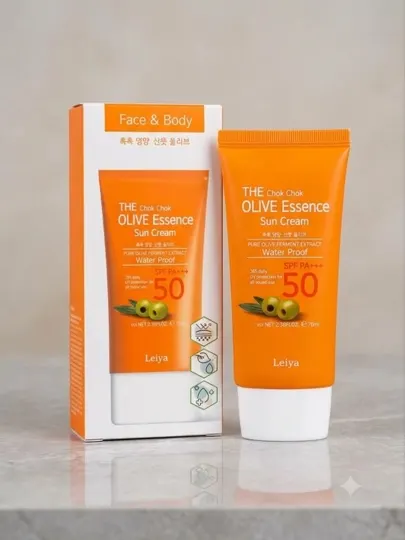 Солнцезащитный крем для лица и тела с экстрактом оливы Leiya Olive Essence Sun Cream SPF50