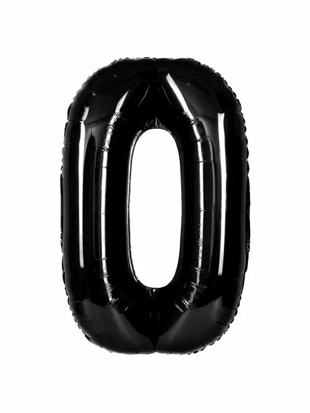 Шар (40'/102 см) Цифра, 0, Черный, Металлик, 1 шт. в уп.