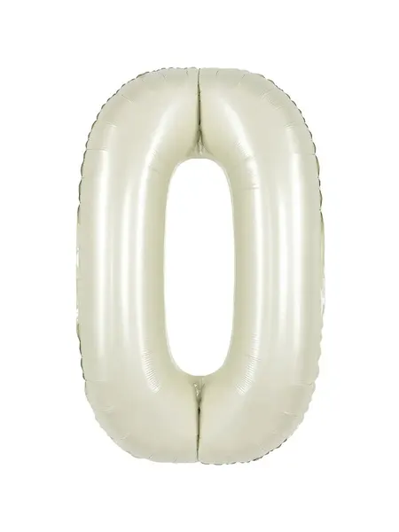 Шар (40'/102 см) Цифра, 0, Белый песок, Сатин, 1 шт. в уп.