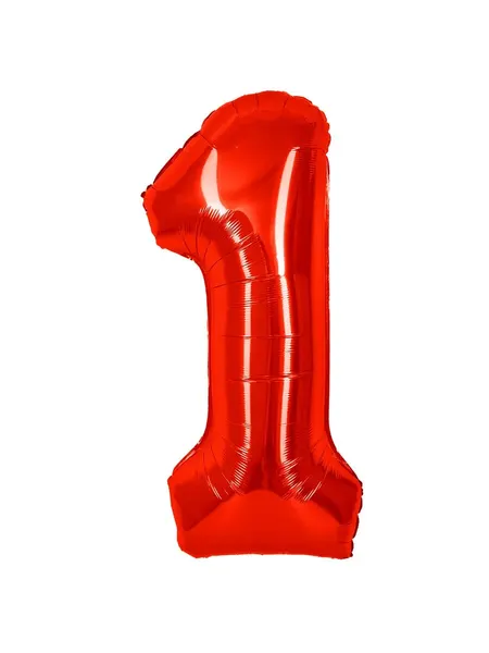 Шар (40'/102 см) Цифра, 1, Красный, Металлик, 1 шт. в уп.