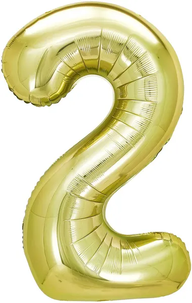 Шар (40'/102 см) Цифра, 2, Белое золото, 1 шт. в уп.