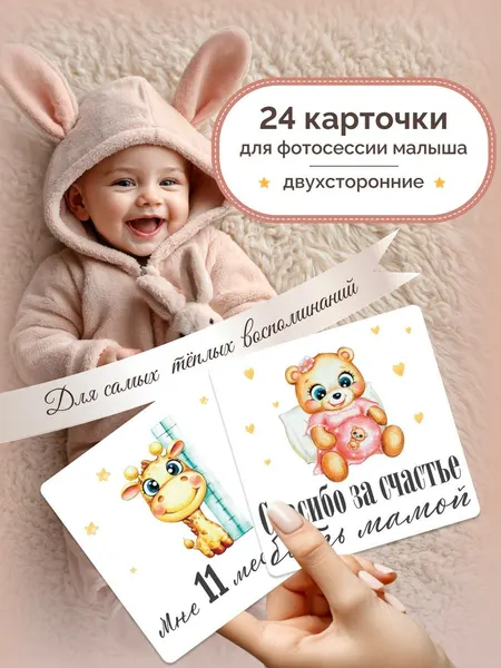 Карточки для фото / Карточки для фотосессии новорожденного малыша