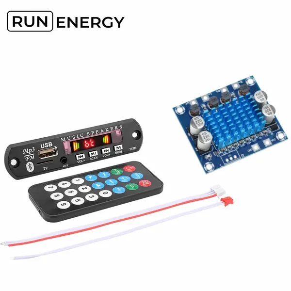 Автомобильный Mp3 декодер Bluetooth и цифровой усилитель звука Run Energy TPA3110 / XH-A232