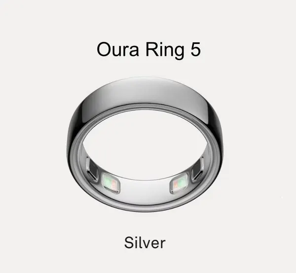 Умное кольцо Oura Ring 5 Silver US8, титан, серебристый, новинка 2026