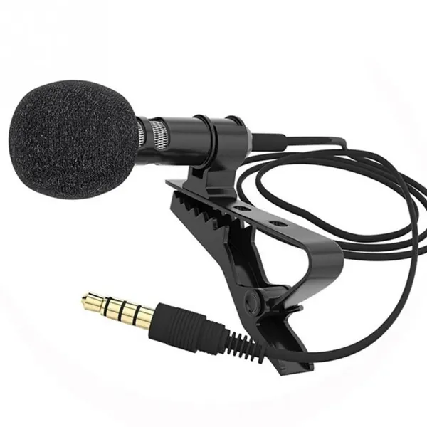 Микрофон петличный Professional lavalier mic Jack 3.5 мм, петличка черный