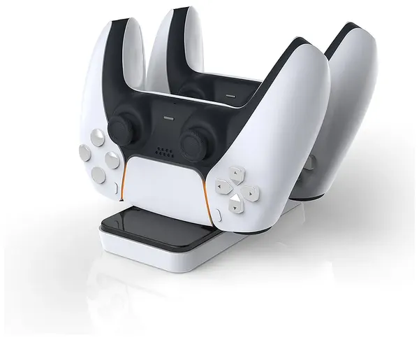 Зарядная док станция подставка для двух джойстиков Dualshock PS5 Dobe