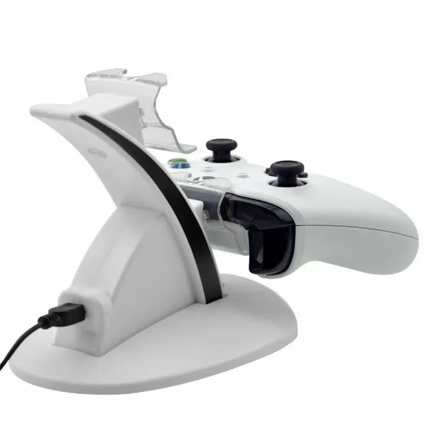 Док-станция MyPads TA-146581 для двойной зарядки контроллеров Xbox One, белая, USB питание