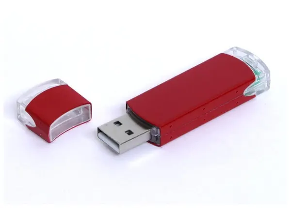 Классическая металлическая флешка для нанесения логотипа (4 Гб / GB USB 2.0 Красный/Red 014 недорого)