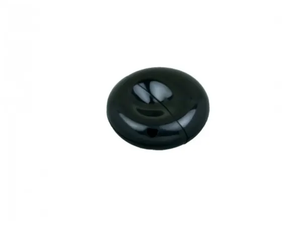 Пластиковая промо флешка круглой формы (8 Гб / GB USB 2.0 Черный/Black 021-Round Flash drive из пластика недорого)