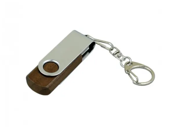 Деревянная флешка с поворотным механизмом (16 Гб / GB USB 2.0 Красный/Red 032 Flash drive DR030)
