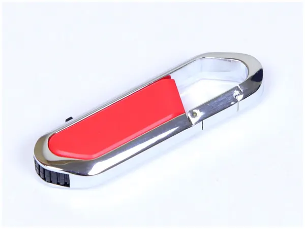 Флешка для нанесения логотипа в виде карабина (16 Гб / GB USB 2.0 Красный/Red 060 Flash drive PM027)