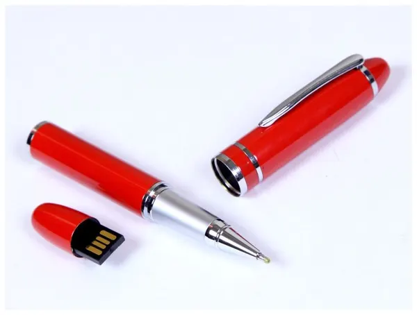 Флешка в виде ручки с мини чипом (128 Гб / GB USB 2.0 Красный/Red 370 Для школы)