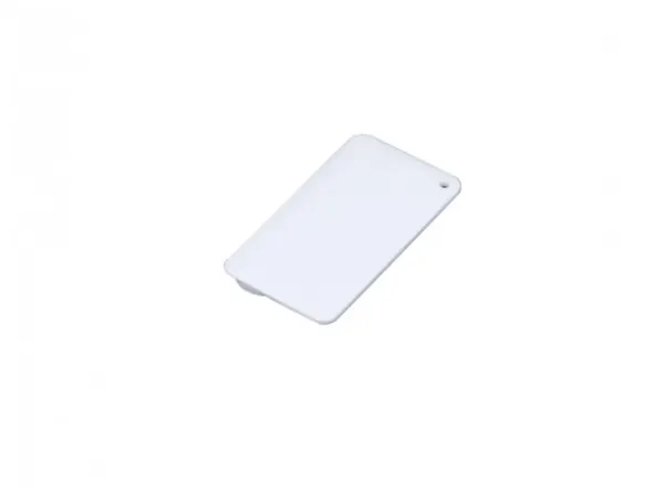 Флешка для нанесения логотипа виде пластиковой карточки (128 Гб / GB USB 2.0 Белый/White MINI_CARD1 Гравировка)