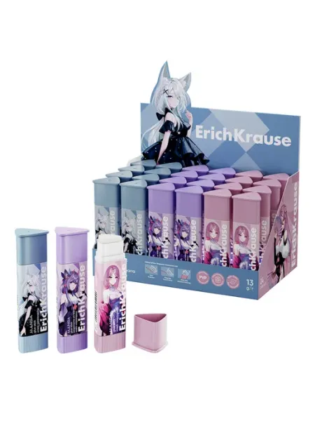 Клей-карандаш ErichKrause Prism Manga, 13г (в уп из 3 шт) ERICH KRAUSE