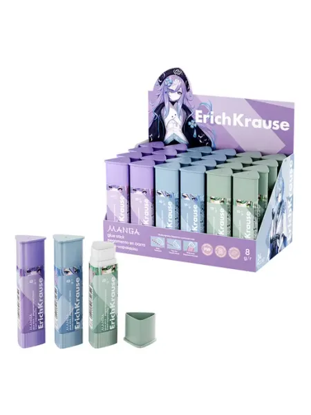 Клей-карандаш ErichKrause Prism Manga, 8г (в уп из 3 штук) ERICH KRAUSE