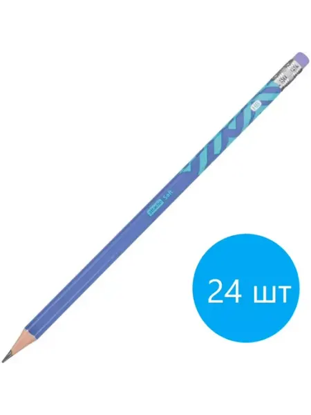 Карандаш чернографитный HB Soft шестигранный, 24шт Attache