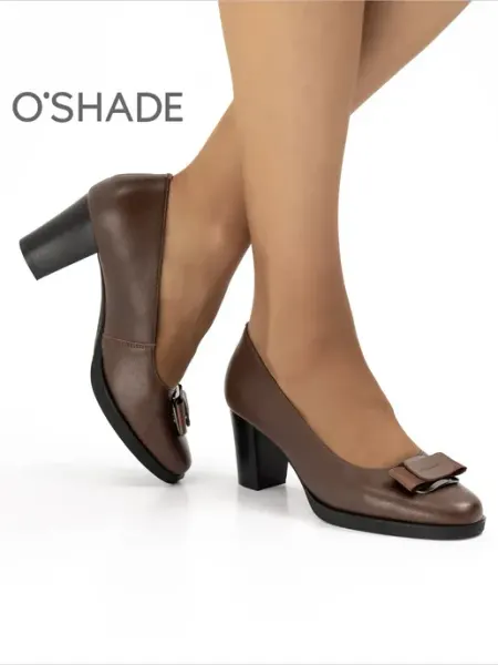 Туфли на каблуке женские коричневые O`SHADE