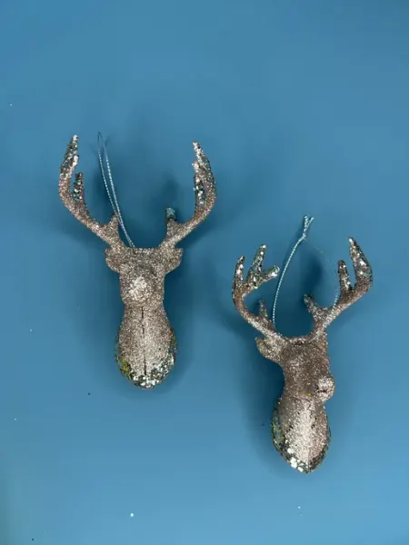 Елочное украшение "Голова оленя" 13cm 2шт