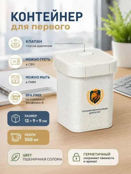 Ланч-бокс BPA Free с надписью "Лучший финансовый директор"