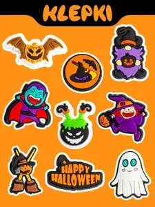KLEPKI HALLOWEEN, Хэллоуин Джибитсы для crocs, сабо, набор 9шт, джиббитсы для крокс