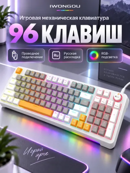Механическая клавиатура проводная 96 кл IWONGOU