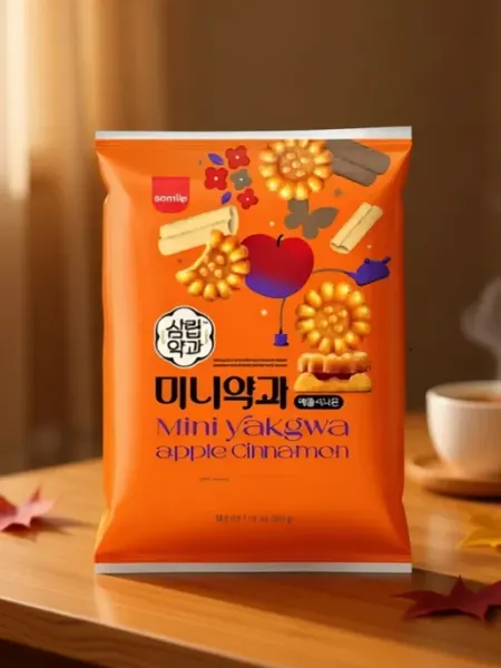 Корейское печенье Mini Yakgwa вкус яблока с корицей, 200 г Samlip