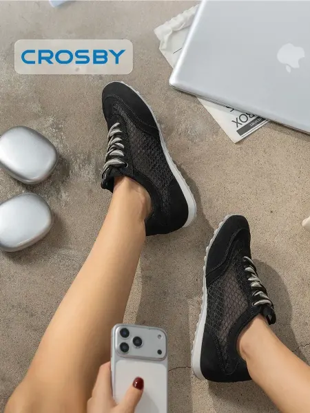 Crosby Кеды женские летние черные дышащие в сетку
